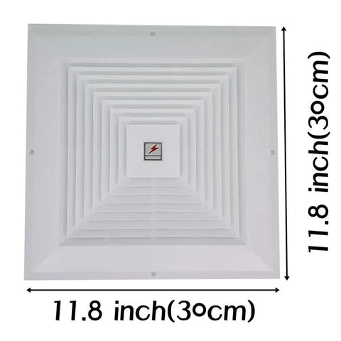 Reinforced Plastic Return Air Grille For Sidewall Or Ceiling Vents, Slick Square 11.8 X 11.8 Inches, HVAC Duct Cover Diffuser