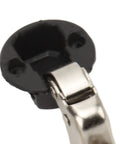 Close-up of Fifty Pack Half Inch Overlay Concealed Cabinet Hinges With Self Closing Soft Close Damper focusing on metal clip.