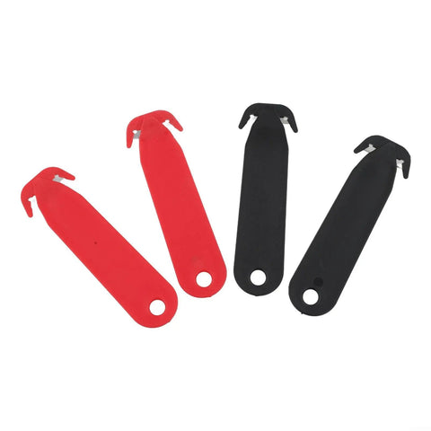 4 Pack Retractable Blade Box Cutters With Stainless Steel Safety Blades Double Edged Utility Knives For Cutting Paper Film And Packages Lightweight Portable And Easy To Carry In Black And White, red and black set