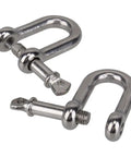 Threaded Screw Pin D Shackle for Rigging and Lifting Beefy Heavy Duty Marine Towing Hardware with open and closed pin view