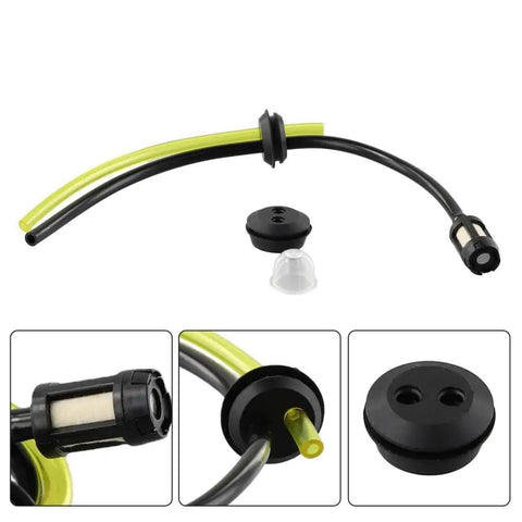 Top Tier Heavy Duty Fuel Line Kit Totally Fits Your Brush Cutter For Reliable Power And Smooth Sipping Of Gas No Leaks Or Glitches Ever, black and yellow fuel hose set