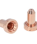 9 8211 Brass Plasma Cutting Torch Nozzle For SL60 SL100 60A Replacement Pro Grade Brass Tip front and side view