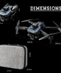Dimensions of 4K FPV Drone With Triple Camera System And Optical Flow Stabilization Obstacle Avoidance Long Range RC Quadcopter