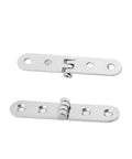 Two Piece 180 Degree Foldable Flap Hinges Screw On With Round Corner For Sewing Machine Cabinet DIY Woodworking Hardware In Black Stainless Steel