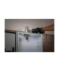 11 Ton Intelli Punch Tool with Auto Retract and 360 Rotating Head used on metal cabinet