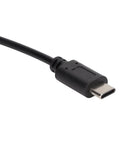 Close-up of Workhorse Usb Type C Power Extension Cable Male To Female Plug with integrated switch, 30 cm, PVC shielded.