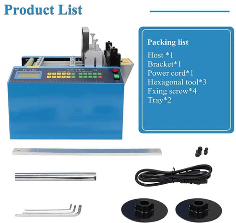 Automatic Heat Shrink Tube Cutting Machine With Lcd Display And Micro Computer Control For Pvc Pipe Foil product list and accessories.