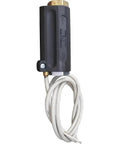 Vertical Mount Flow Switch Built Like A Boss Heavy Duty Mechanical Rotary Actuator Automatic Operation Rated Up To 4380 Psi Black Fluid Control System with brass body and wiring.