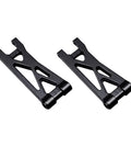 Black anodized Beefed Up RC Aluminum Rear Suspension Arms for Buggy Micro B/Micro T upgrade, CNC machined, direct replacement.