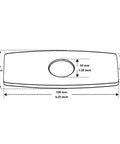 Diagram of Chrome Bathroom Sink Faucet With Cover Plate And Pop Up Drain Assembly, dimensions in inches and mm labeled.