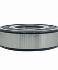 Side view of 6307-2RS deep groove ball bearing 35x80x21mm with double rubber seals, pre-lubricated for industrial and automotive use