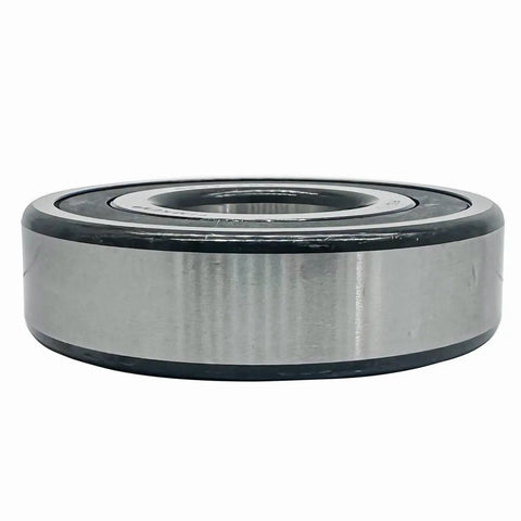 Side view of 6307-2RS deep groove ball bearing 35x80x21mm with double rubber seals, pre-lubricated for industrial and automotive use