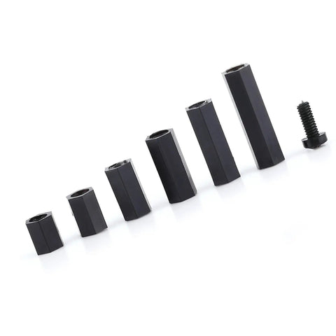 Rock Solid Nylon Standoff Spacer Kit For Circuit Boards With 250 Pieces Includes Male And Female Hex Pillars Anti Signal Interference Easy Mounting Great For Chip Thermal Channels M2 Dual Pass D Model, black hex spacers