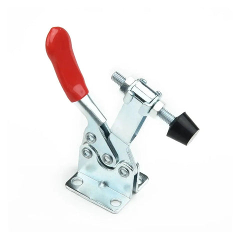 Quick Release Toggle Clamp Set 2 Or 4 Pieces GH-201B 100kg Heavy Duty Pro Grade Horizontal Locking Lever Fastener Clip Tool Hand Tool For Woodworking And Metalworking Projects, galvanized iron with red handle