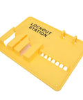 Wall Mounted Lockout Tagout Station Kit For The Shop Floor DeformationProof Heavy Duty PC Safety Supply Bright Yellow Boss Level Safety Visibility Open Design 15.2 X 11.4 Inch Enhanced Security For Energy Control Programs, yellow PC lockout station