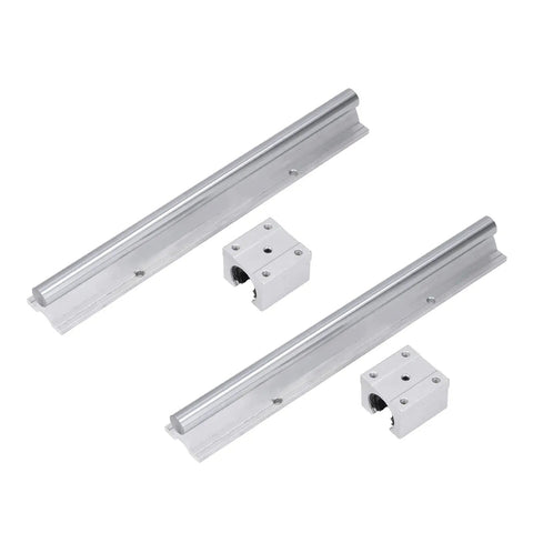 Heavy Duty Linear Rail Guide Kit With Steel Motion Shaft And Slide Block For CNC Robotics, 300mm Length, 2 Pack, Pro Grade, High Precision, Low Noise, Durable, Smooth Linear Motion For Automation Projects. Two 300mm steel rails with slide blocks