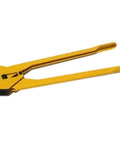 Heavy Duty Manual Pet Strapping Machine Kit With Tensioner And Sealer For 16Mm Bands, yellow strap sealing tool close-up view.