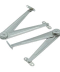 Rotating Concealed Cabinet Hinges Two Pack, silver iron hardware, rivet fixed, for lift lids and drop-front furniture