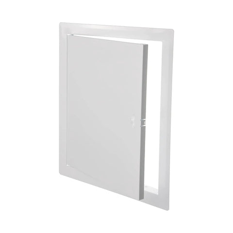Legit Heavy Duty Metal Wall Access Panel For Drywall With Sturdy Grab Handle Clean Flush Cover For Crawl Space And Plumbing Lines Straight Up Pro Build Hassle Free Installation in white epoxy steel.