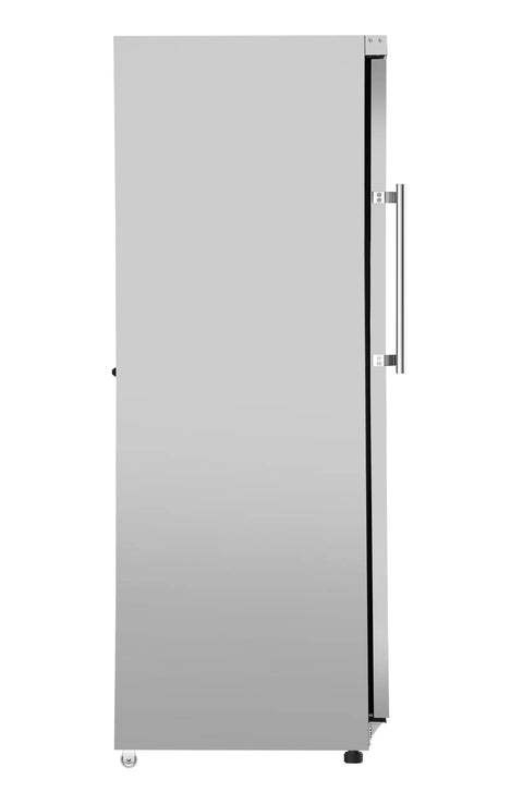 Chill Out In Style 21 Cu Ft Commercial Freezer With Glass Door White Finish Manual Defrost Precision Cooling side view