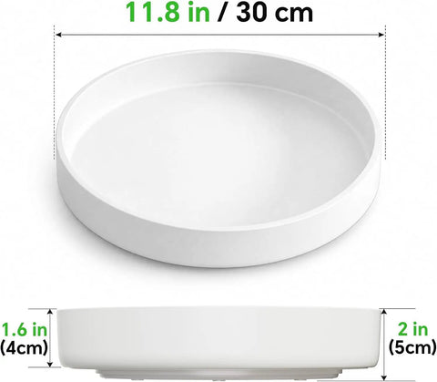 11.8 Inch Lazy Susan For Refrigerator And Pantry, Round Kitchen Turntable Spice Rack Organizer dimensions shown from top and side view.