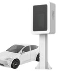 Badass Heavy Duty Electric Vehicle Charger Protection Box Wall Mounted Enclosure with a white electric car beside it.