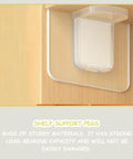 Punch Free Closet Brackets 24 Pack Load Bearing ABS Shelf Supports for Storage Shelves and Wall Racks installed on wooden surface