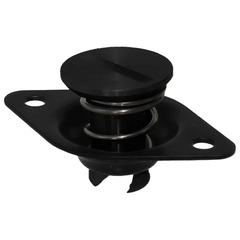 Heavy Duty Self Ejecting Quarter Turn Fastener Buttons 5/16 Inch Stem Spring Loaded Quick Release Hardware For Atv Utv Offroad Sheet Metal Panel Door Setup close-up view of black fastener with spring mechanism.