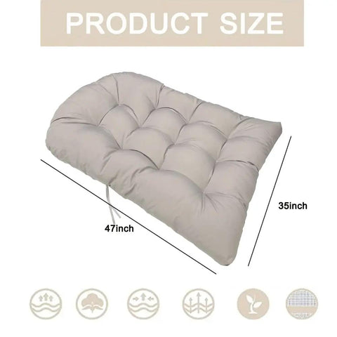 Hanging Egg Chair Cushion Set For Indoor Outdoor Use, Waterproof Ultra Soft Hammock Seat Pad And Back Cushion, light gray 47x35in