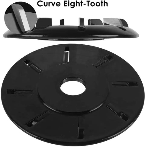 Heavy Duty Wood Turbo Carving Disc Curve Eight Tooth Angle Grinder Blade 103 Mm with curved eight-tooth design for efficient wood cutting.