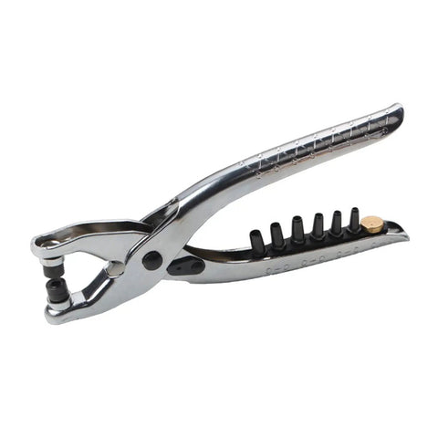 Top Rack Interchangeable Rivet Plier And Grommet Eyelet Snap Fastener Hand Press Kit with multiple size attachments for DIY crafting.
