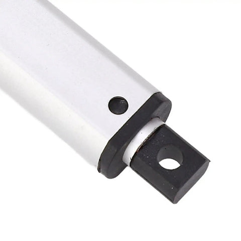 Straight Up Heavy Duty 24V Electric Linear Actuator With 30mm Stroke And 150N Thrust IPX4 close-up view of metal connector.