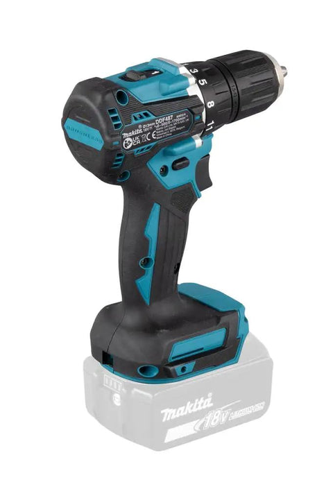 Heavy Duty 18V Brushless Cordless Drill Driver Featuring 20 Torque Settings And A Hard Hittin 13mm Keyless Chuck, compact design.