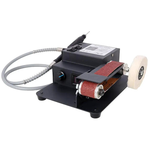 Versatile Mini Belt Sander And Rotary Tool Combo With 7-Speed Variable Control, compact design, ideal for DIY woodworking and metal projects.