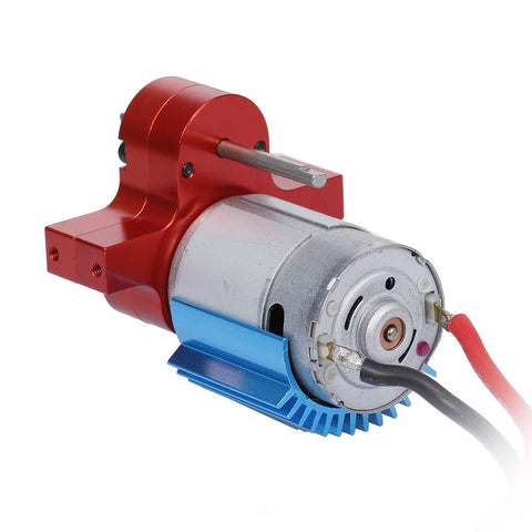 Beefed Up Alloy Gearbox With 380 Brushed Motor Upgrade For 1/12 RC Cars, red durable aluminum housing for heat dissipation