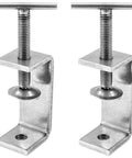 Two QWORK 304 stainless steel C-clamps (Tiger Clamp), 2-pack, heavy-duty hand-twist clamps.