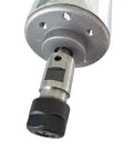 Close-up of 52mm CNC Spindle Motor 400W DC 12 To 48V With ER11 ER16 Chuck, showcasing durable shaft and clamping tool.
