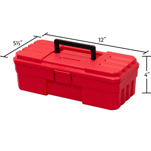 12 Inch Plastic ProBox Toolbox For Tools Hobby And Craft Storage Red Grab And Go Organizer For Hand Tools Nail Polish Hobby Paint Kids Toys First Aid Supplies Durable Industrial Grade Plastic With Safe Rounded Edges