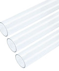 Three Pack Clear Rigid Polycarbonate Tubing, 1.14 In Inner Diameter, 1.26 In Outer Diameter, 12 In Length, High-Impact Transparent Tube