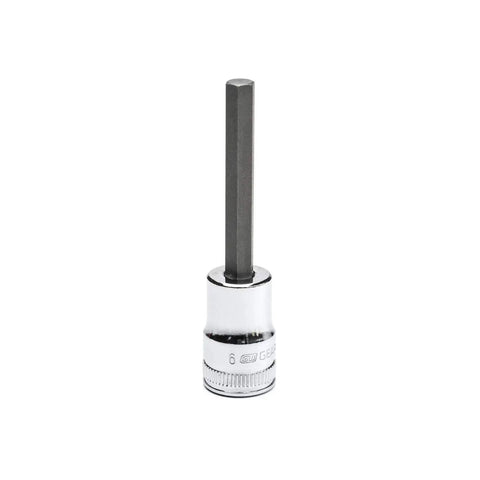 Seven Piece Three Eighths Inch Drive Mid Length Hex Bit Socket Set Metric With S2 Steel Insert Bits And Heat Treated Socket Bases close-up