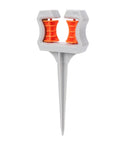 Front view of Three Pack Garden Hose Guide Spikes With Durable ABS Roller Guides for plant protection and lawn care.