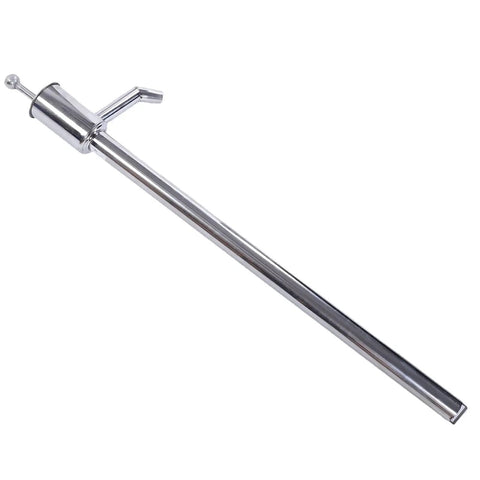 Rust Proof Stainless Steel Drum Pump For Liquid Hand Transfer. Ideal For Water, Oil, Fuel and Solvents In Garage Or Workshop. Heavy Duty Build Ensures Durable Performance Without The Need Lifting Heavy Containers. Reliable Tool For Any Job.