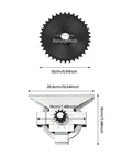 FXEIPOL garage door jackshaft chain hoist with black sprocket gear and silver mounting bracket, front view