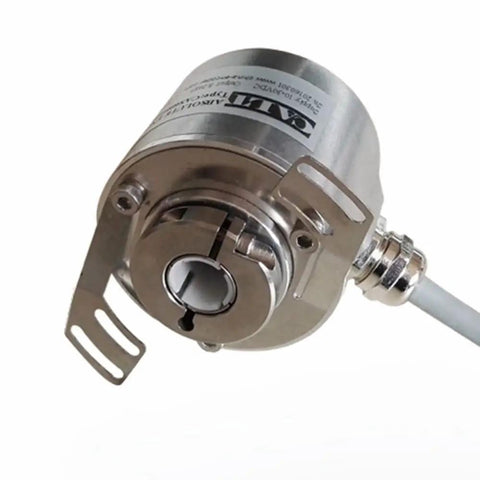 Front view of Absolute Encoder, Single Turn 360 Degree, 12 Bit Resolution, 4-20mA Output, 10-30VDC Supply, Blind Hollow Shaft 12mm.