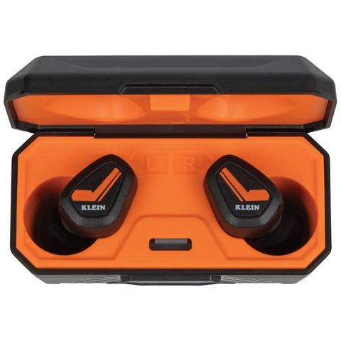Jobsite Bluetooth Earbuds With 28 dB Noise Reduction Memory Foam Tips For Comfort Wireless Hearing Protection Clear Stereo Audio 15 Hour Playtime With Charging Case Bluetooth Five Point Zero in case