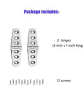 Beefy Built Marine Boat Strap Hinges 316 Stainless Steel Pair With Screws Noiseless Operation Sturdy Large 6 X 1.18 Inch Hinge For Hatches And Doors Corrosion Resistant For Saltwater Use, 2 hinges and 12 screws