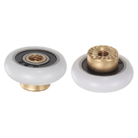 Heavy Duty Shower Door Roller Wheel Replacement Set For Sliding Bathroom Glass Doors, 20mm Slick Gliding Pom And Brass Rollers With Easy Swap Stainless Steel Screws