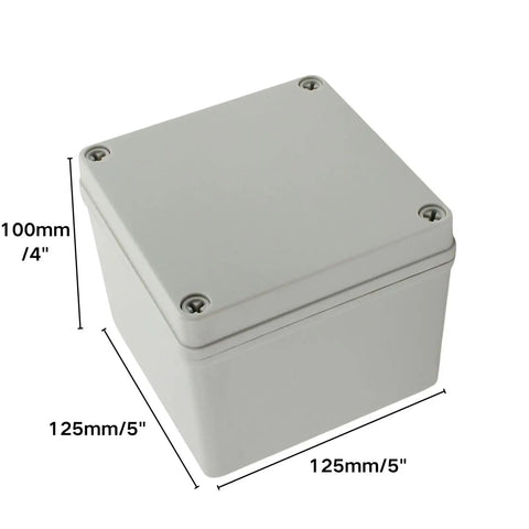 Waterproof Junction Box 5x5x4 Inches Square Electronics Enclosure Gray ABS Plastic Dustproof Project Box Built To Handle DIY Wiring IP65 Rated