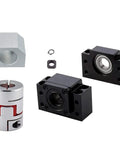 Top Shelf C5 Ground Precision Ball Screw 16mm SFU1605 2200mm components including mounts and a flex coupler.