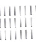 120pcs Robot Drive Shaft Kit For DIY Projects, metal shafts displayed in rows, silver color, ideal for RC car axle gears and upgrades